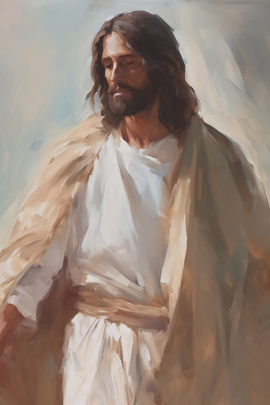 Jesus em pinceladas quentes — design completo