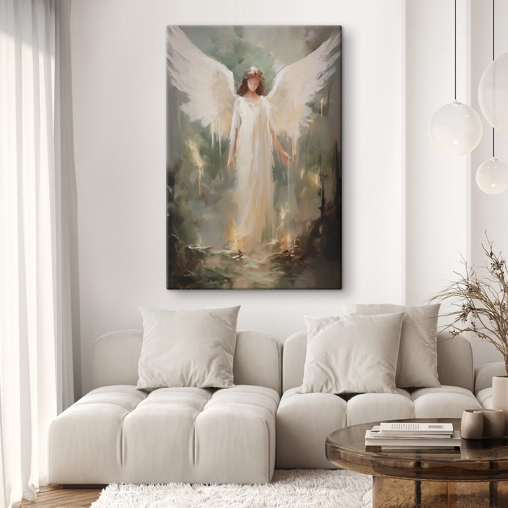 Anjo sobre chão florestal — interior 2