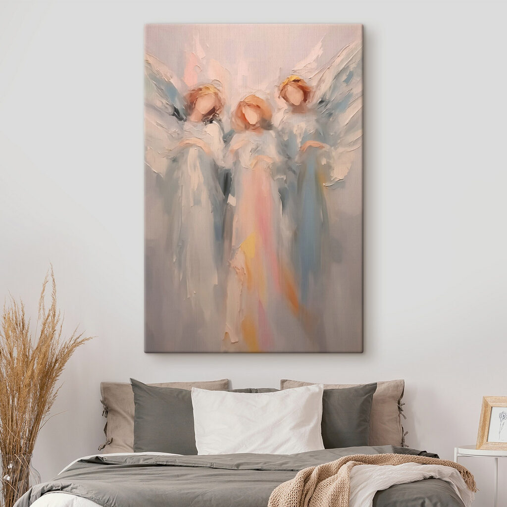 Três anjos em pastel — interior 2