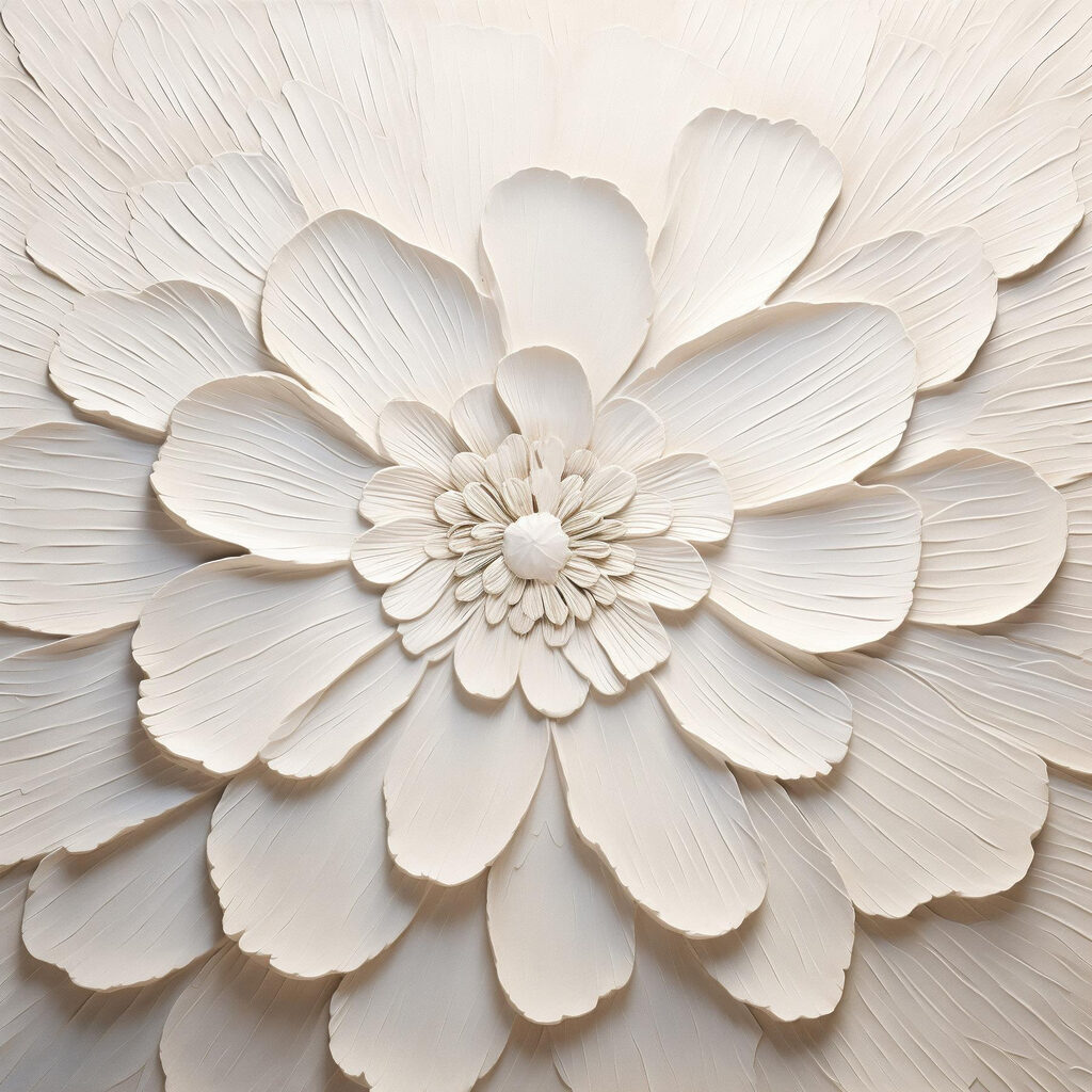 Flor branca com raios — design completo