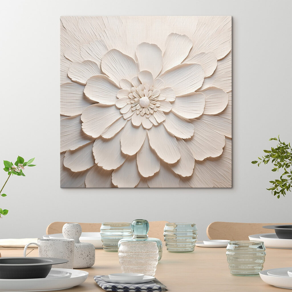 Flor branca com raios — interior 1