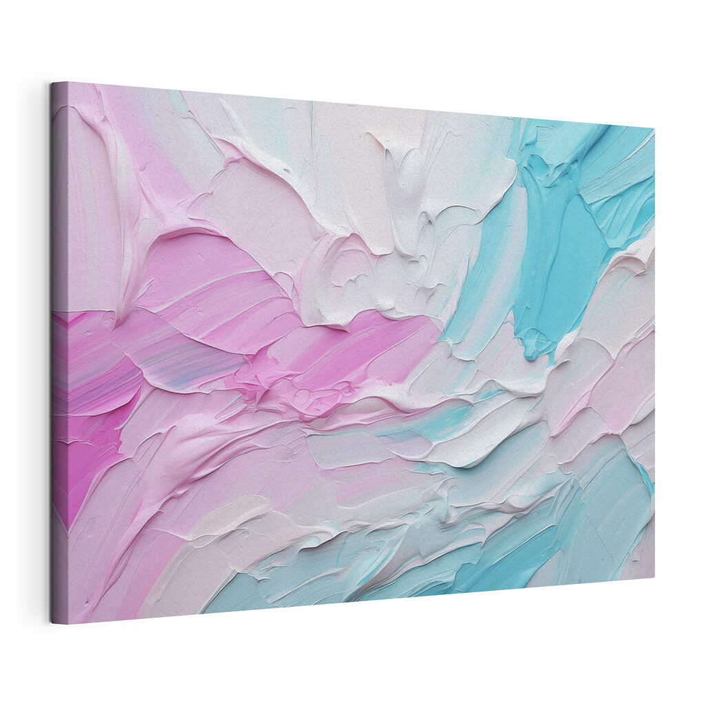 Pastel em movimento, tela esticada e borda contínua