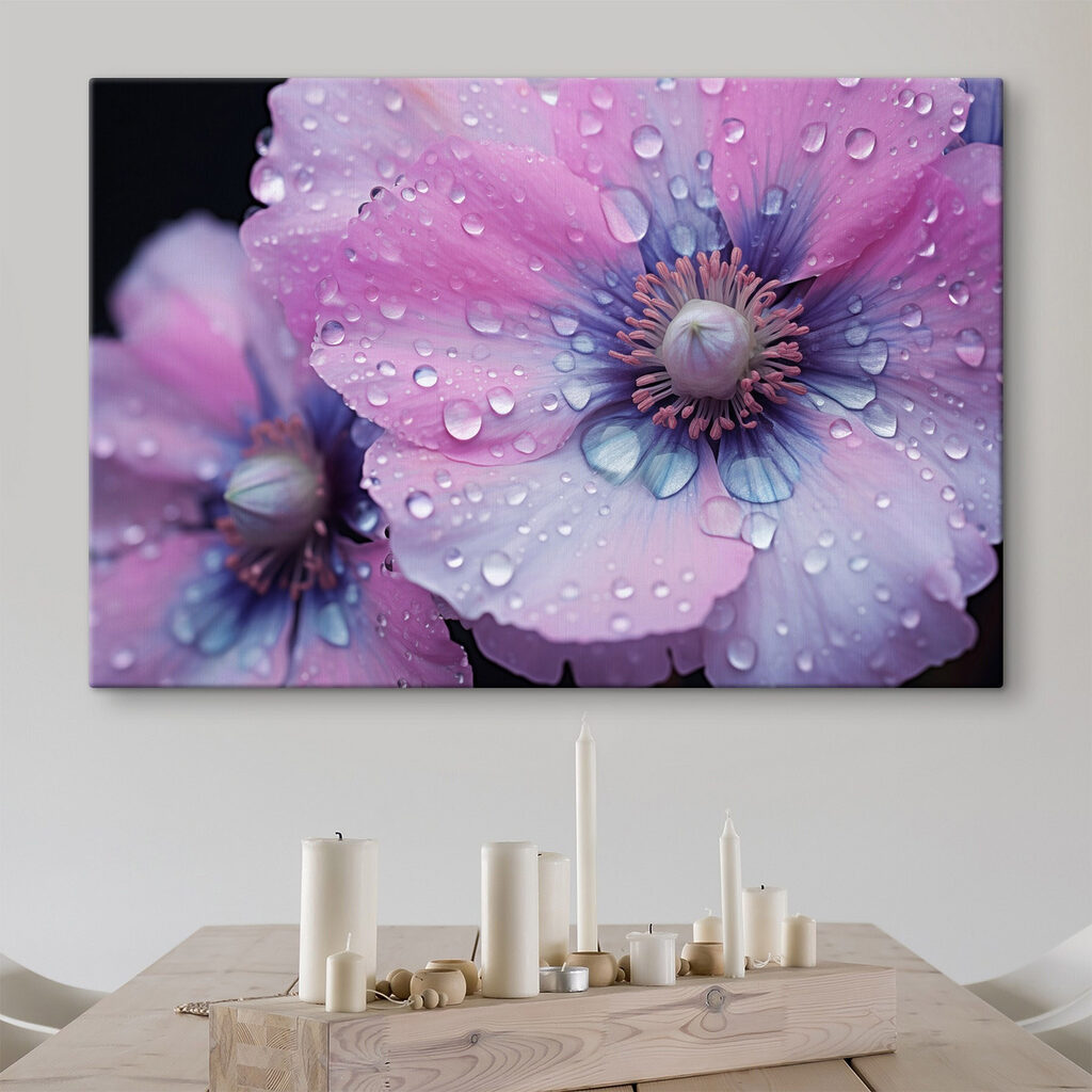 Flor cor-de-rosa com gotas — interior 1