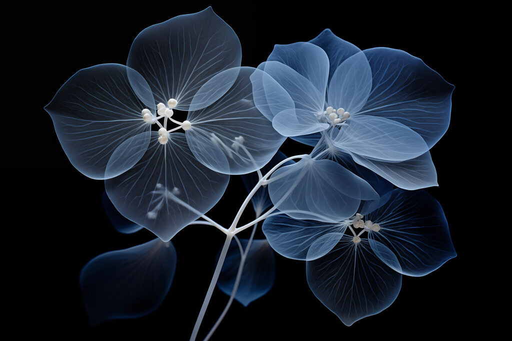 Flores azuis luminosas — design completo