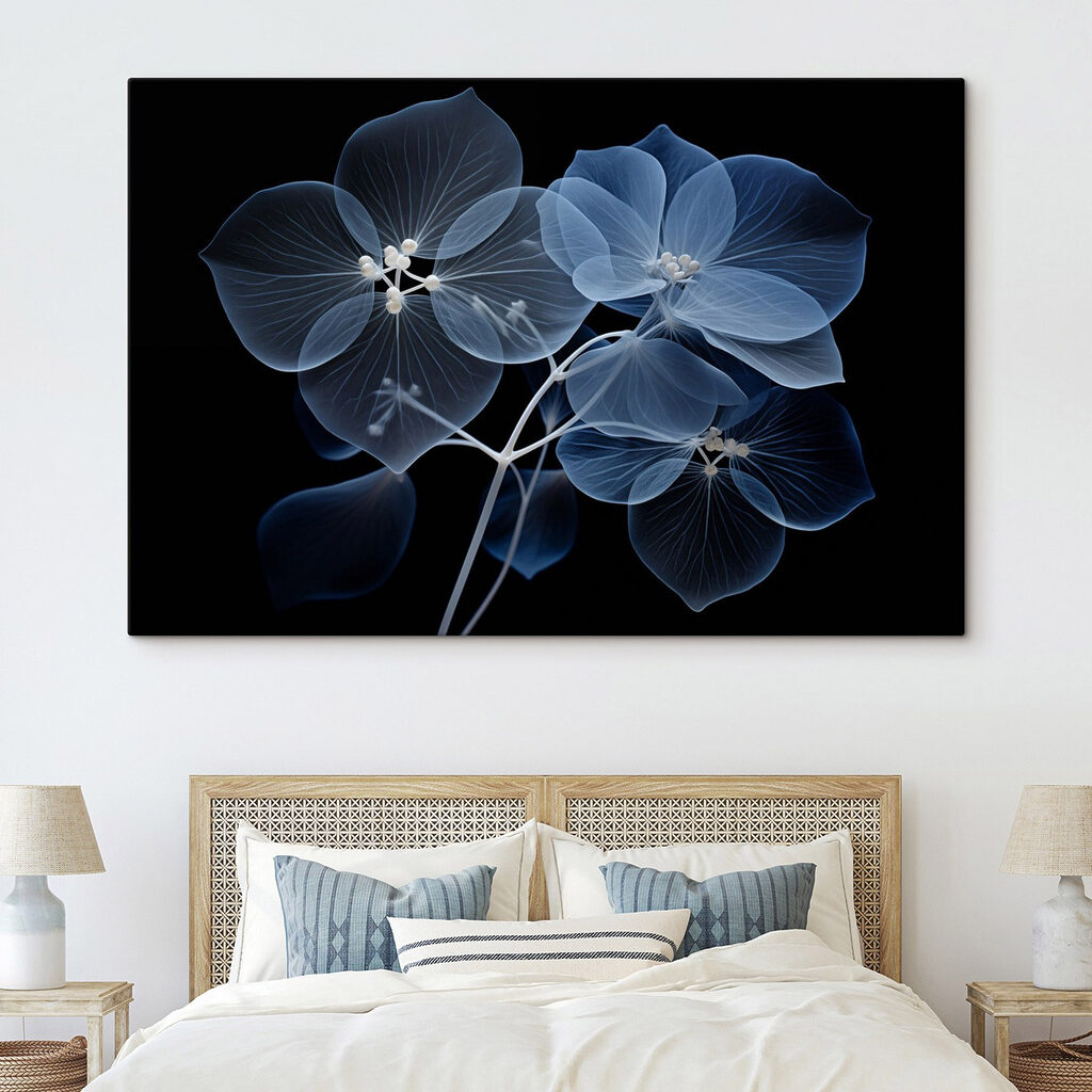 Flores azuis luminosas — interior 1