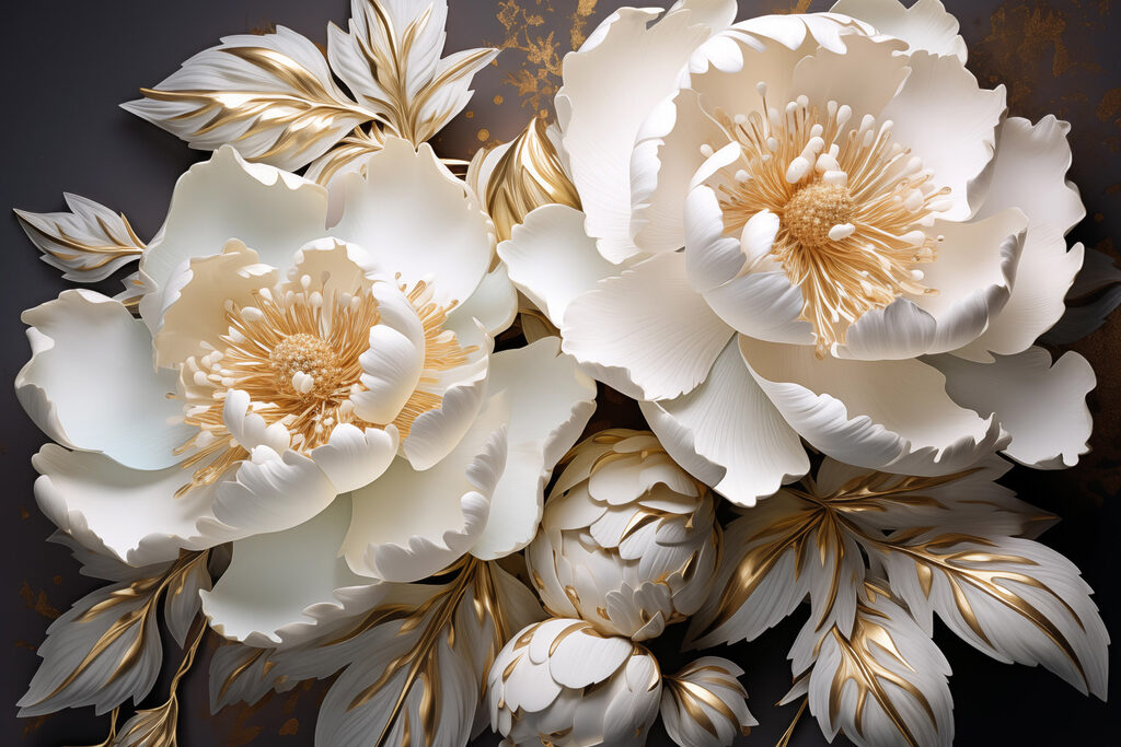 Flores de pétalas sombreadas — design completo