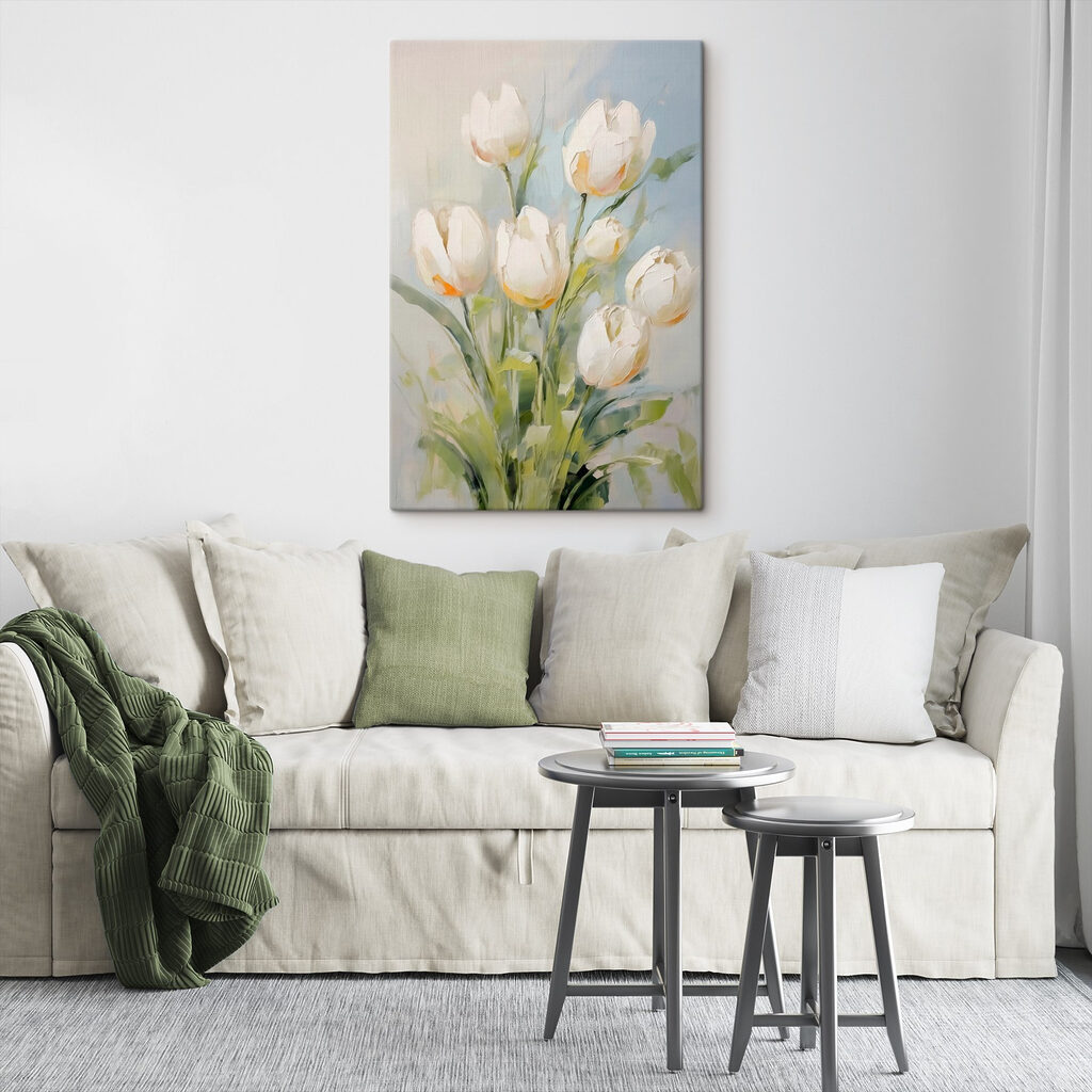 Tulipas creme, toques verdes — interior 2