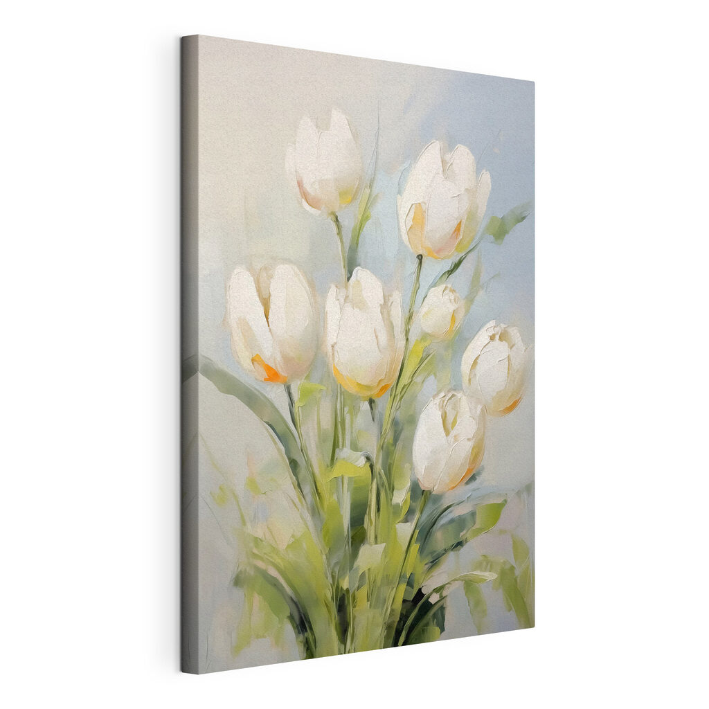Tulipas creme, toques verdes — vista do produto