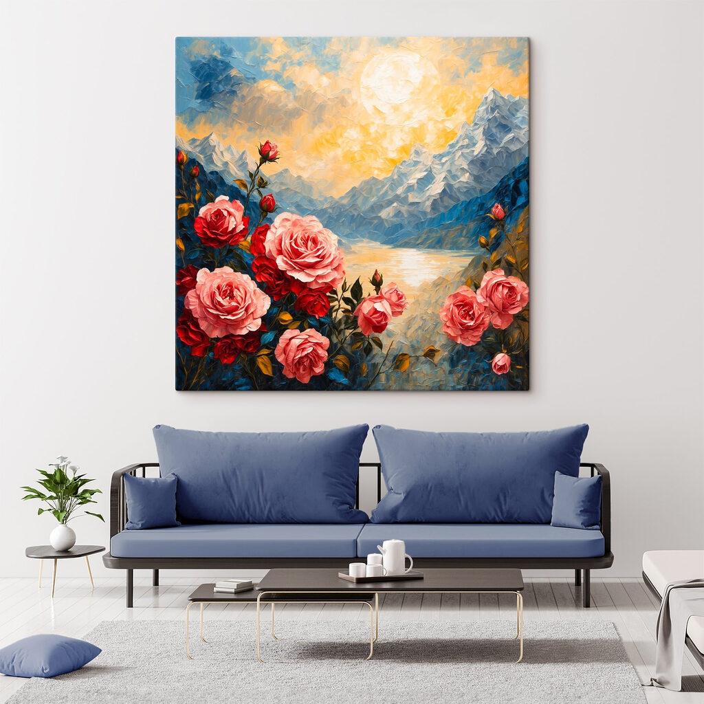 Rosas sobre lago azul — interior 2