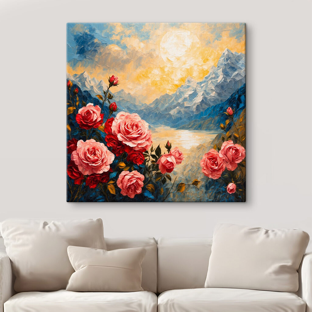 Rosas sobre lago azul — interior 3