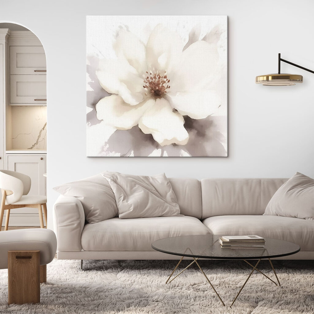Flor branca em aguarela — interior 2