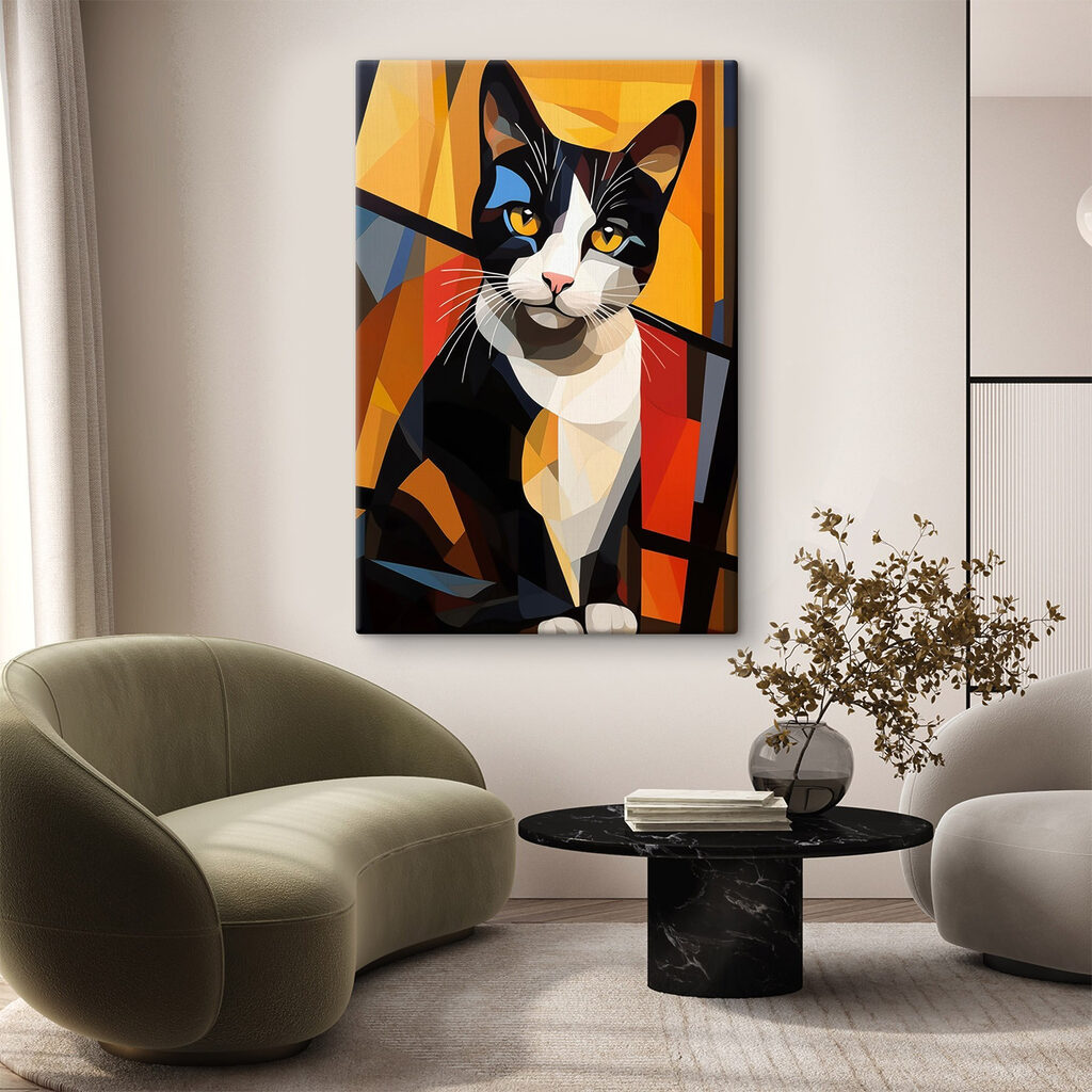 Gato malhado em planos — interior 1