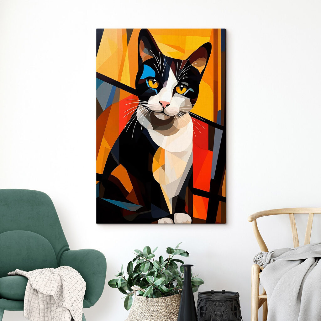 Gato malhado em planos — interior 2