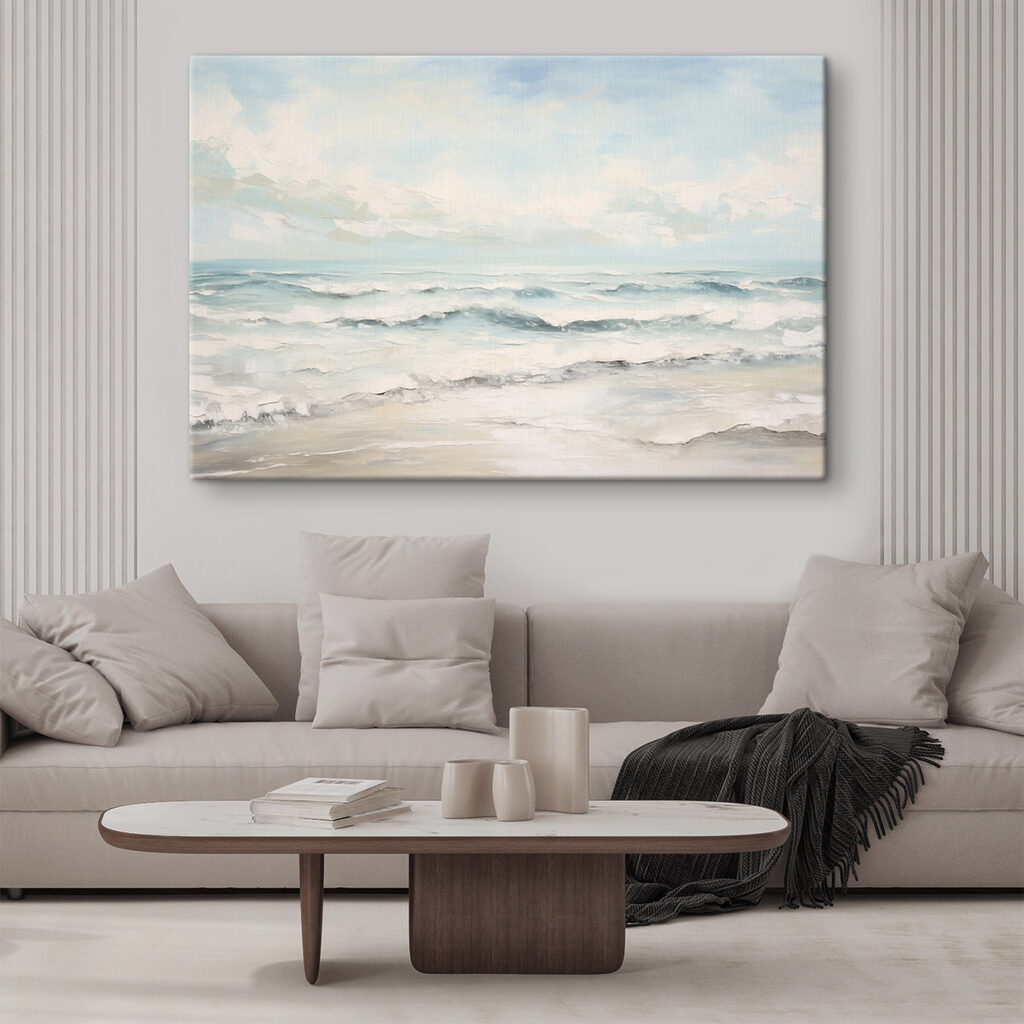 Ondas sob nuvens pastel — interior 2
