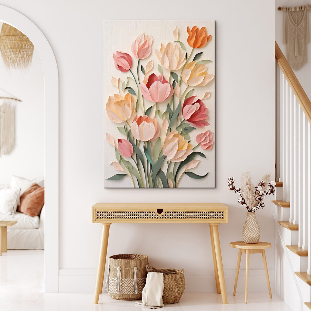 Tulipas em pêssego suave — interior 2