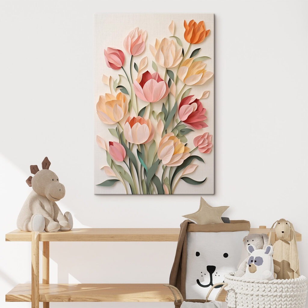 Tulipas em pêssego suave — interior 1