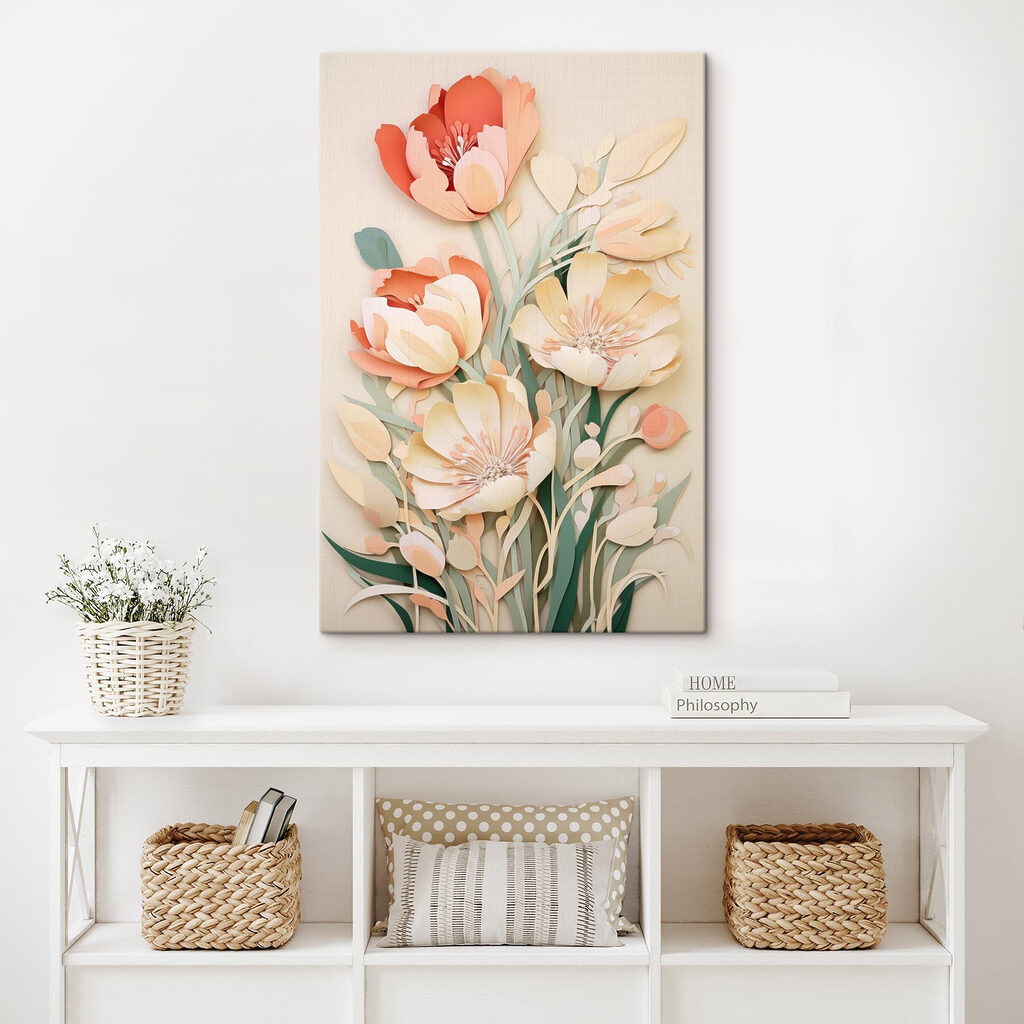 Flores recortadas em creme — interior 2