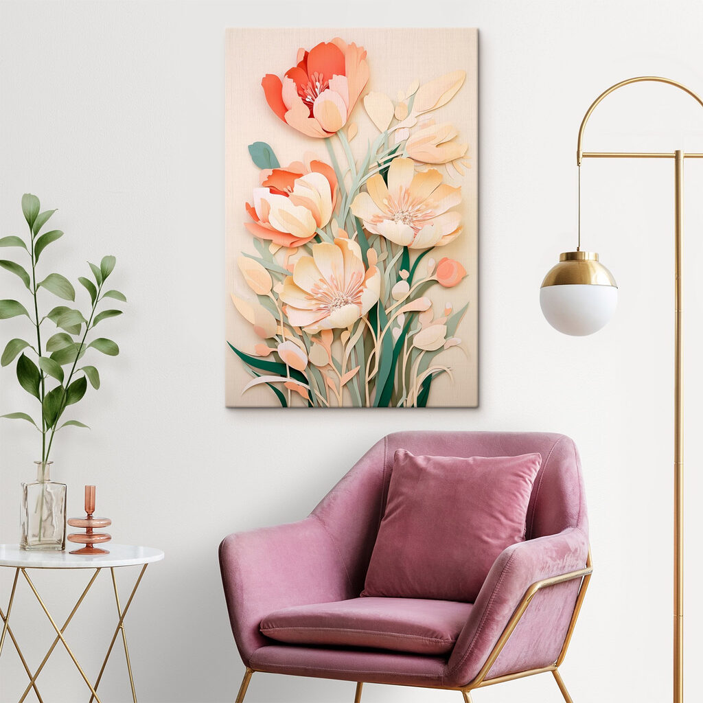 Flores recortadas em creme — interior 1