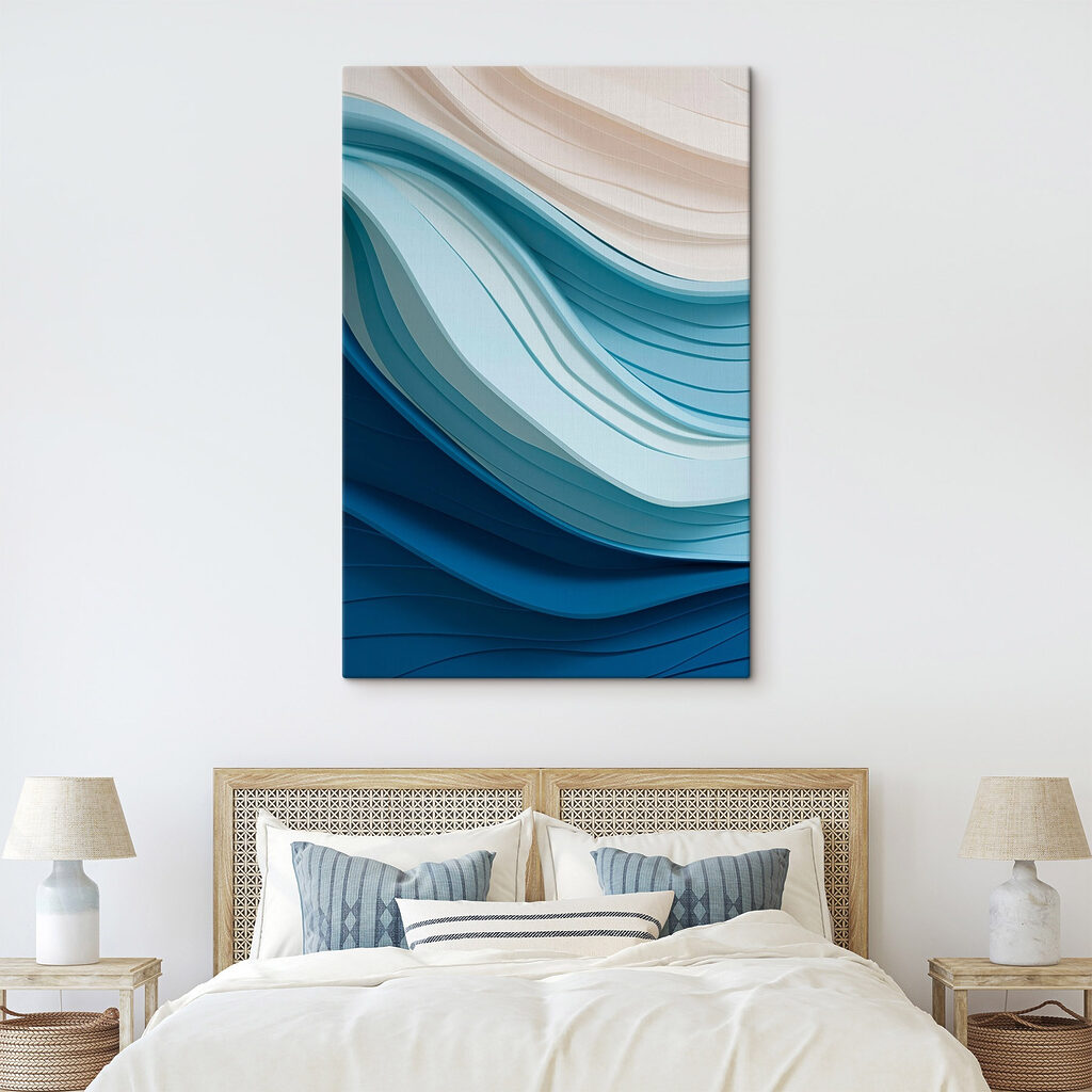 Linhas azuis em ondas — interior 2