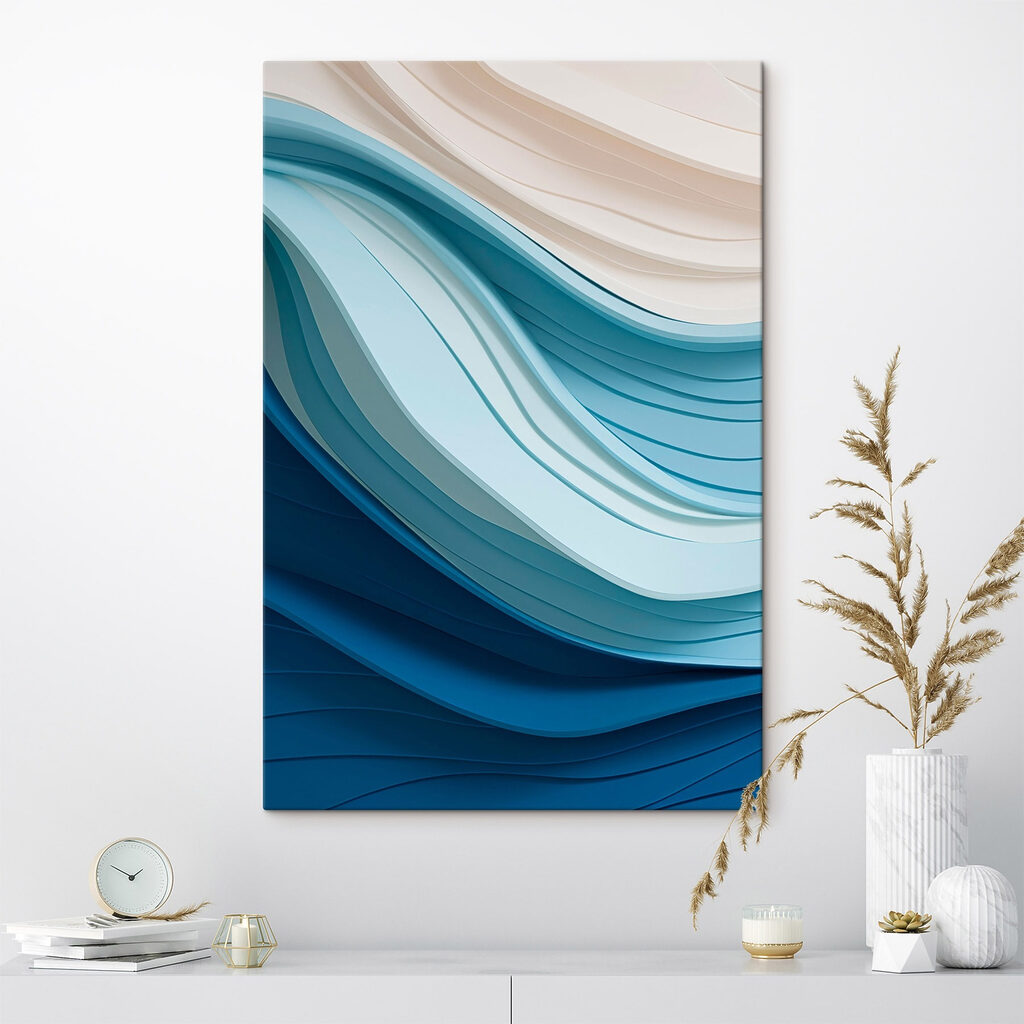 Linhas azuis em ondas — interior 1
