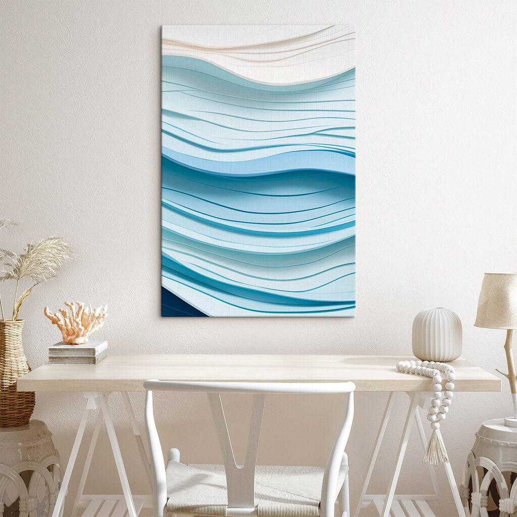 Ondas em azul vivo — interior 1