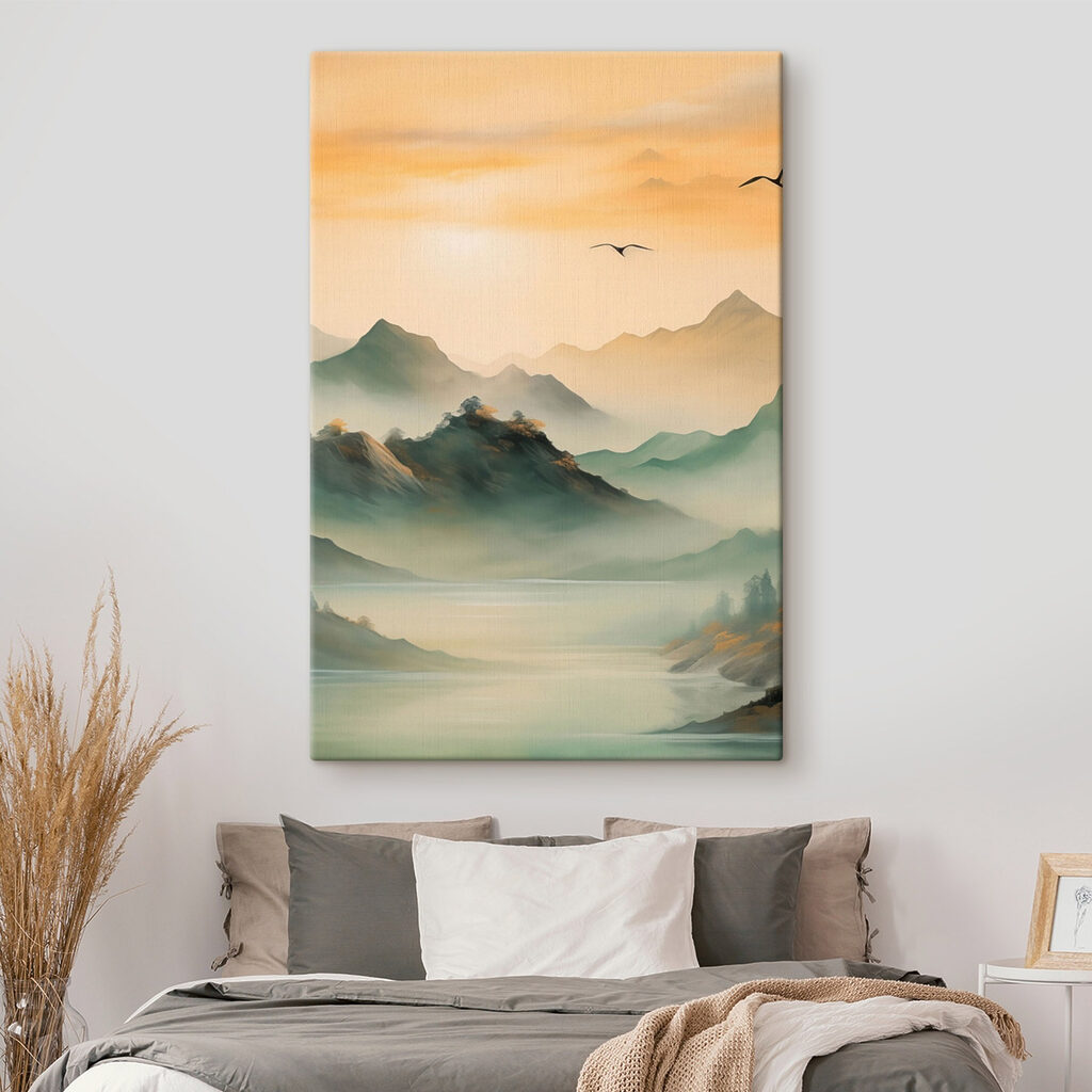Pássaros sobre vales verdes — interior 1
