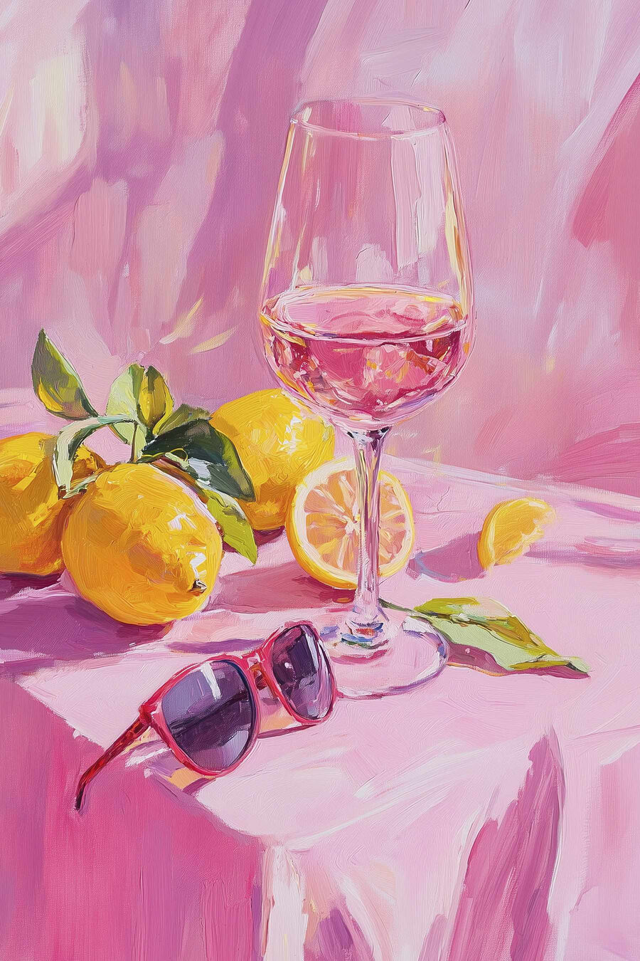 Vinho rosé e limões — design completo