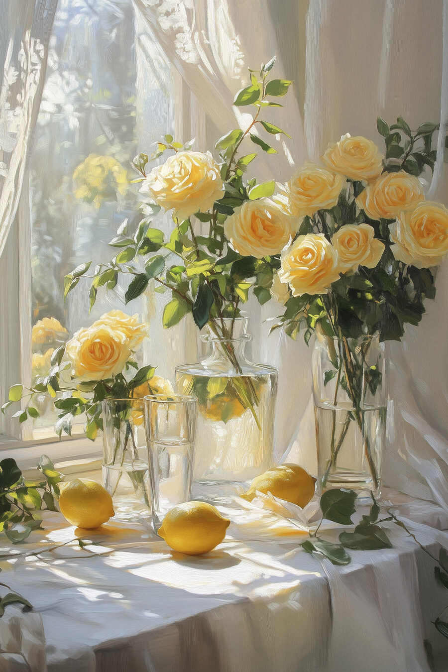 Rosas em luz natural — design completo