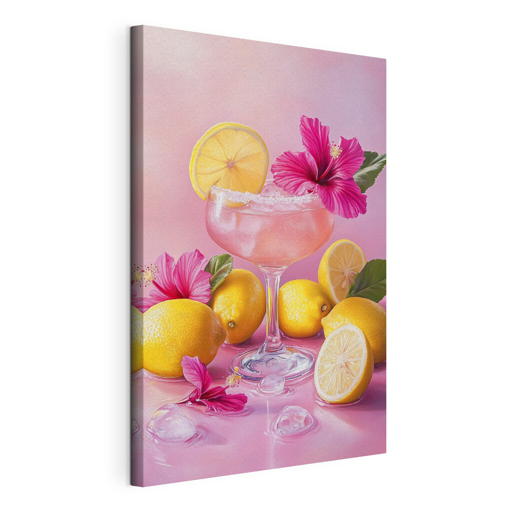 Cocktail entre flores rosa — vista do produto