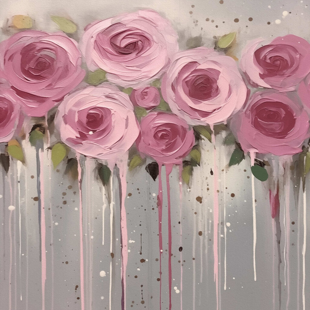 Rosas cor-de-rosa e salpicos — design completo