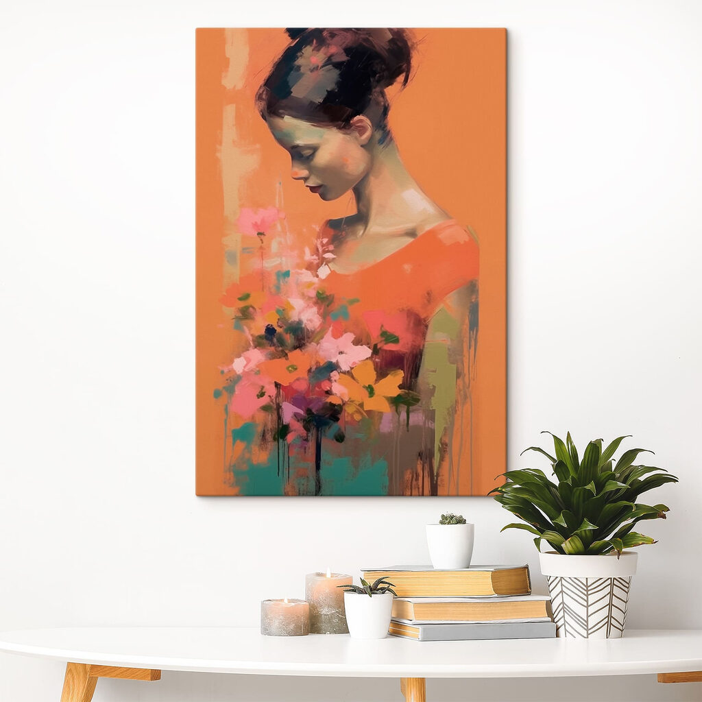 Vestido laranja com flores — interior 1