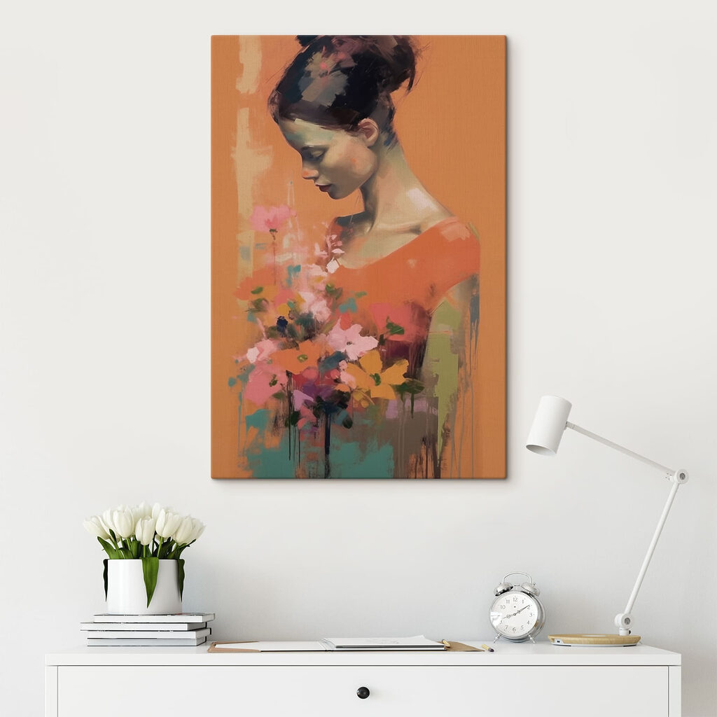 Vestido laranja com flores — interior 2