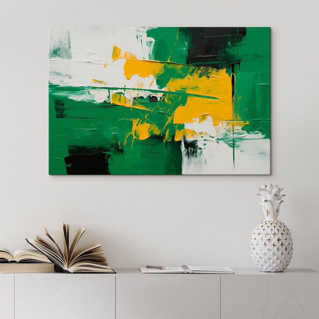 Pinceladas verdes e amarelas — interior 3