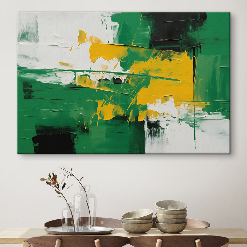Pinceladas verdes e amarelas — interior 1
