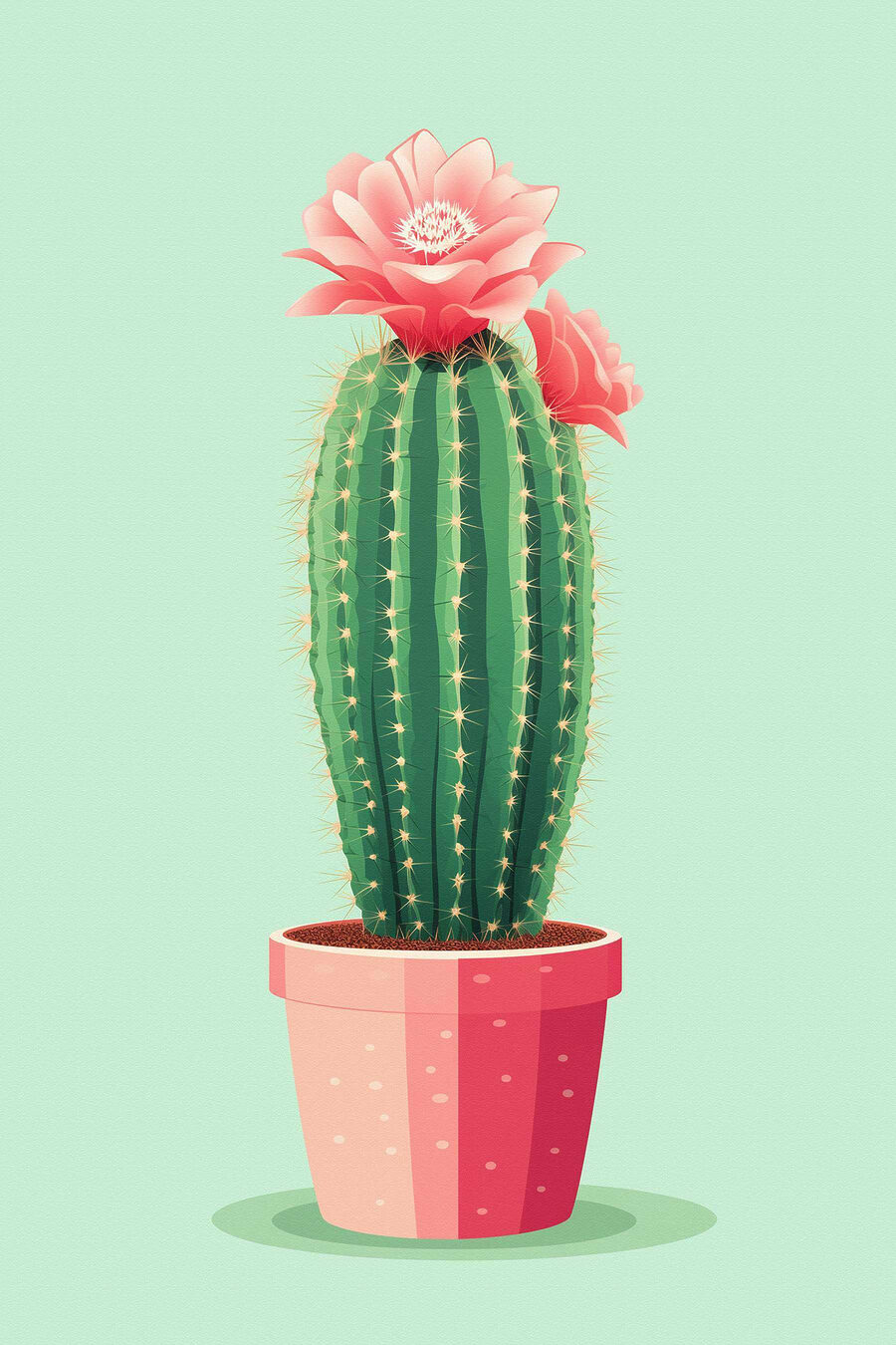 Cato com flores cor-de-rosa — design completo