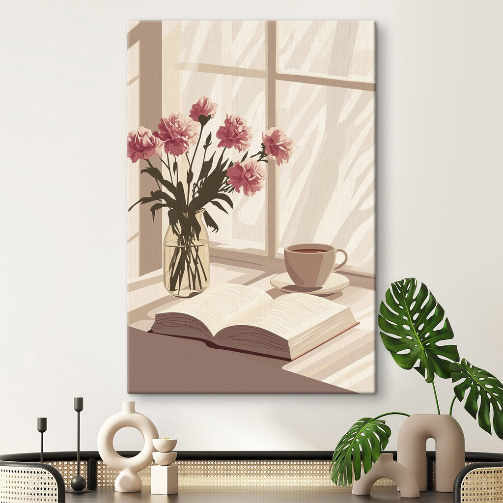 Flores cor-de-rosa num vaso — interior 2