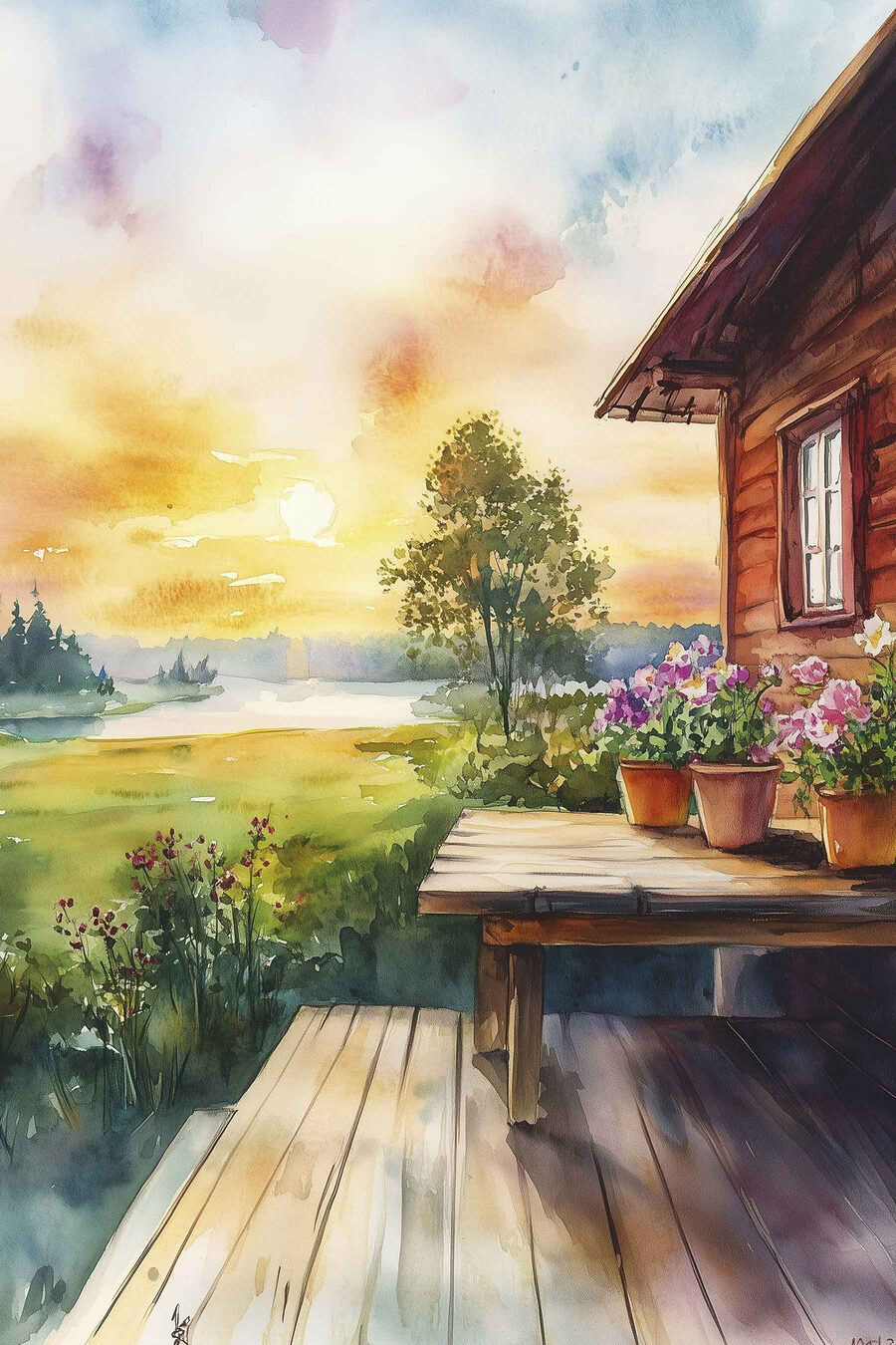 Varanda ao entardecer — design completo