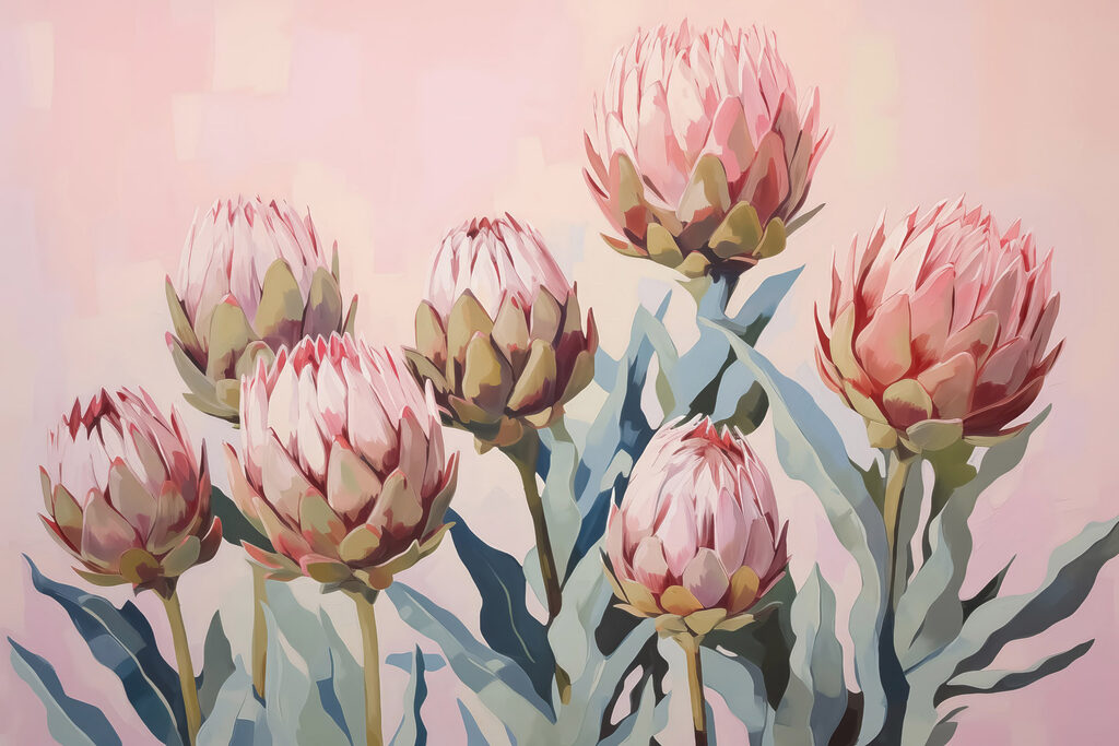 Protea cor-de-rosa — design completo