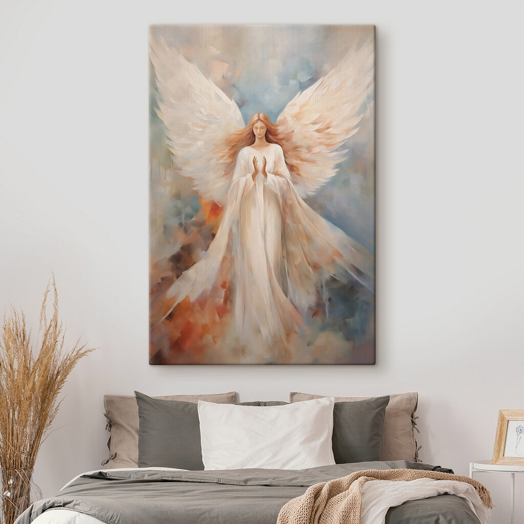 Anjo entre traços azuis — interior 1