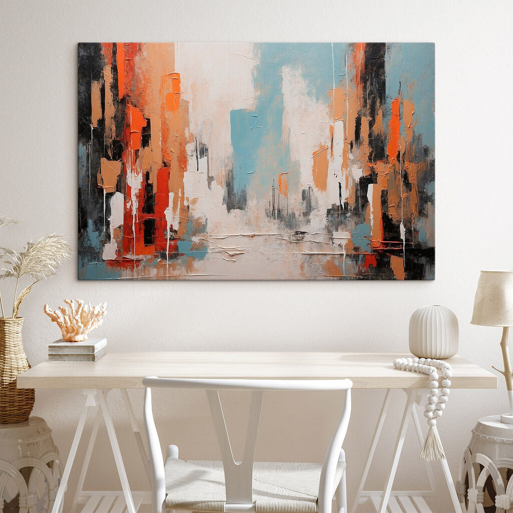 Rua laranja sobre água — interior 3