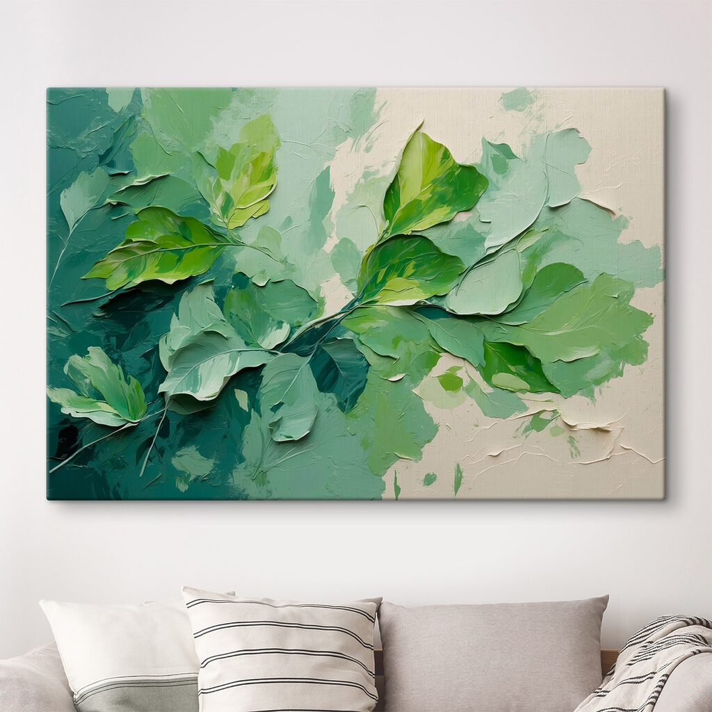 Folhas verdes em pinceladas — interior 1