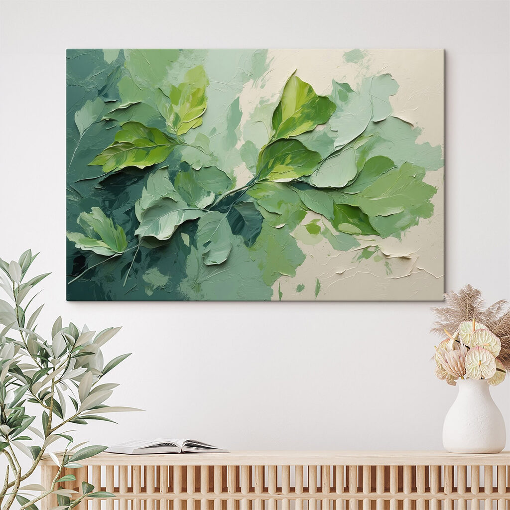 Folhas verdes em pinceladas — interior 2