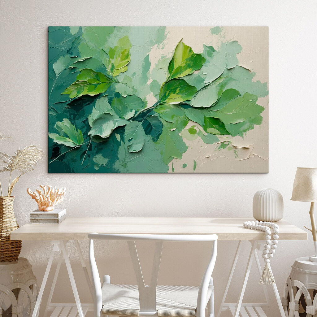 Folhas verdes em pinceladas — interior 3