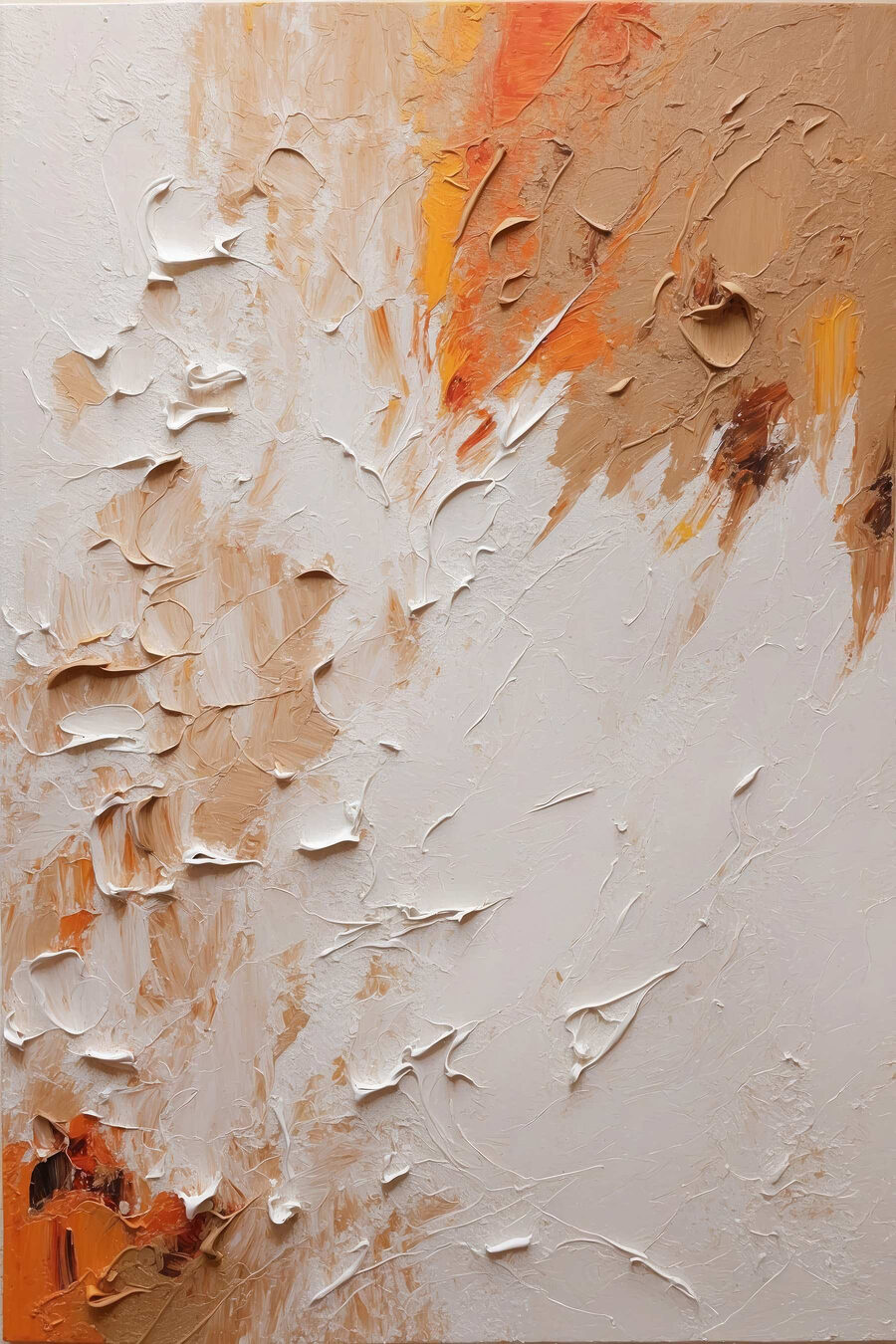 Pinceladas bege e laranja — design completo