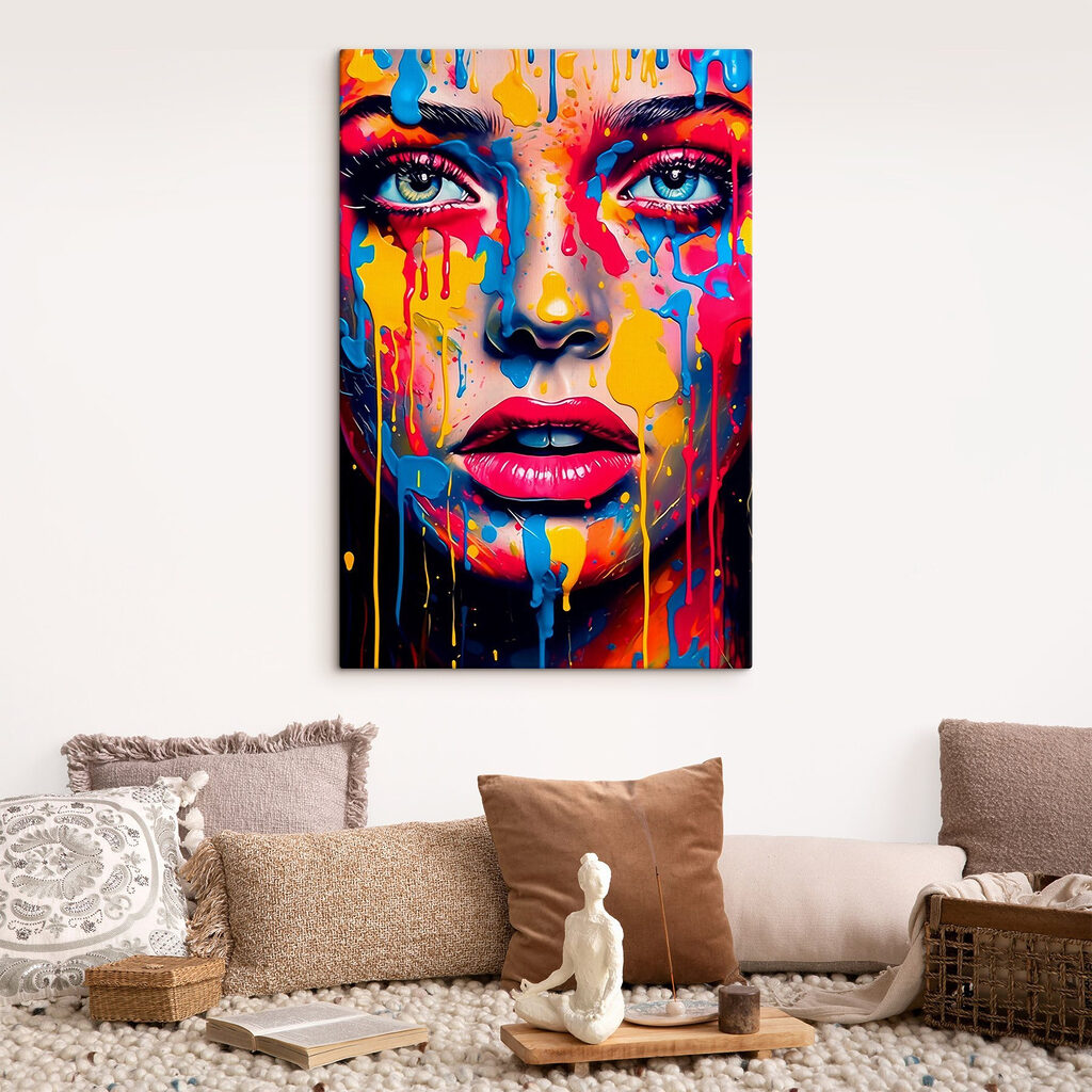 Olhar sob gotas coloridas — interior 1