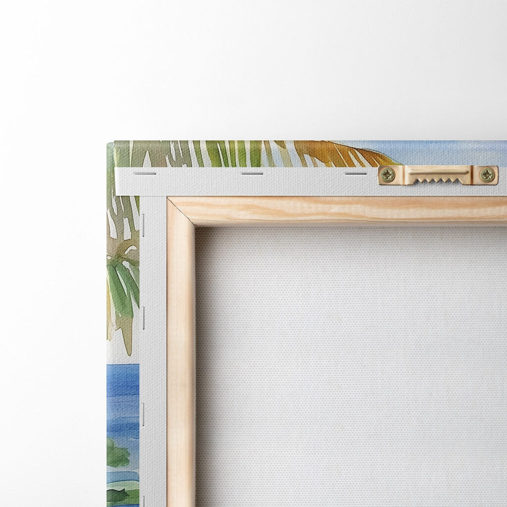 Baía tropical com flores — verso