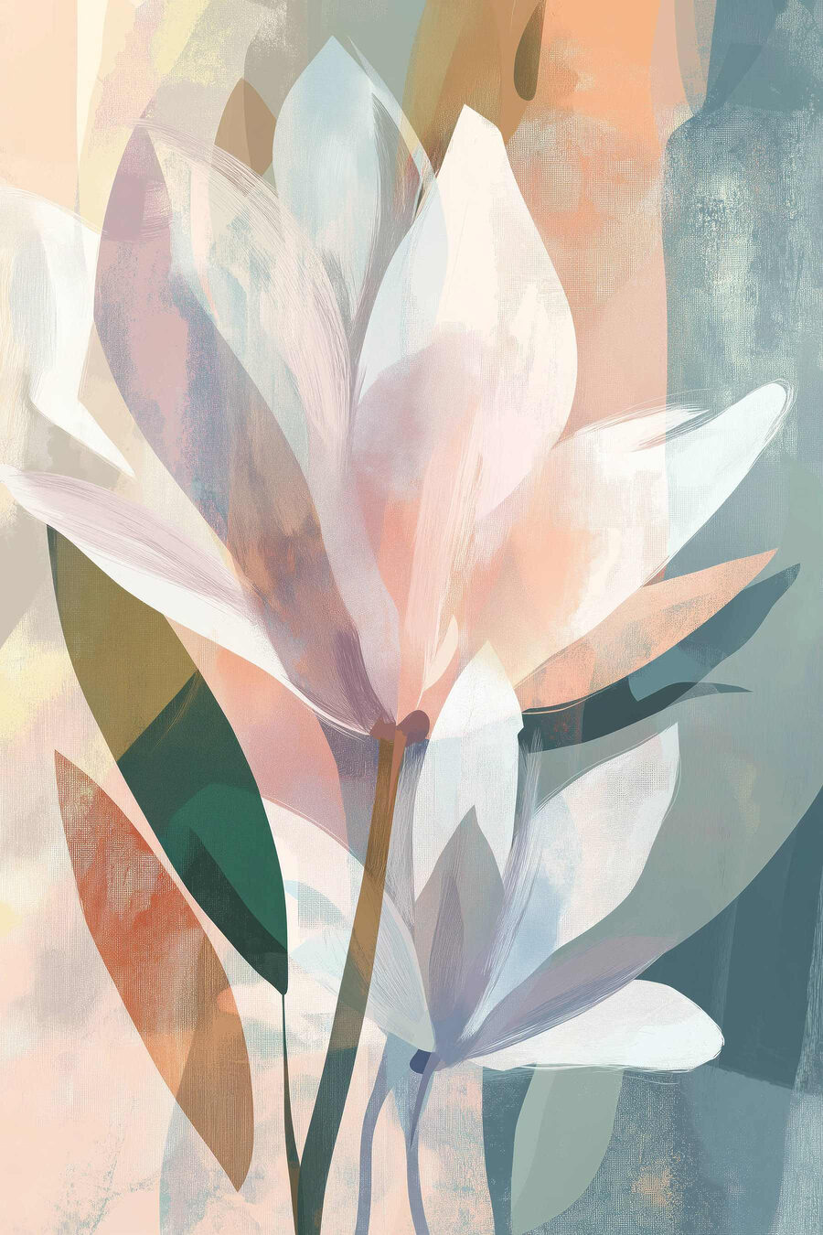 Flor branca entre planos — design completo