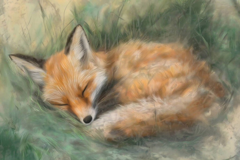 Raposa a dormir — design completo