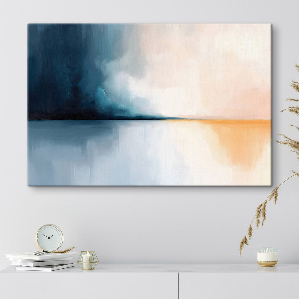 Horizonte azul com pêssego — interior 1