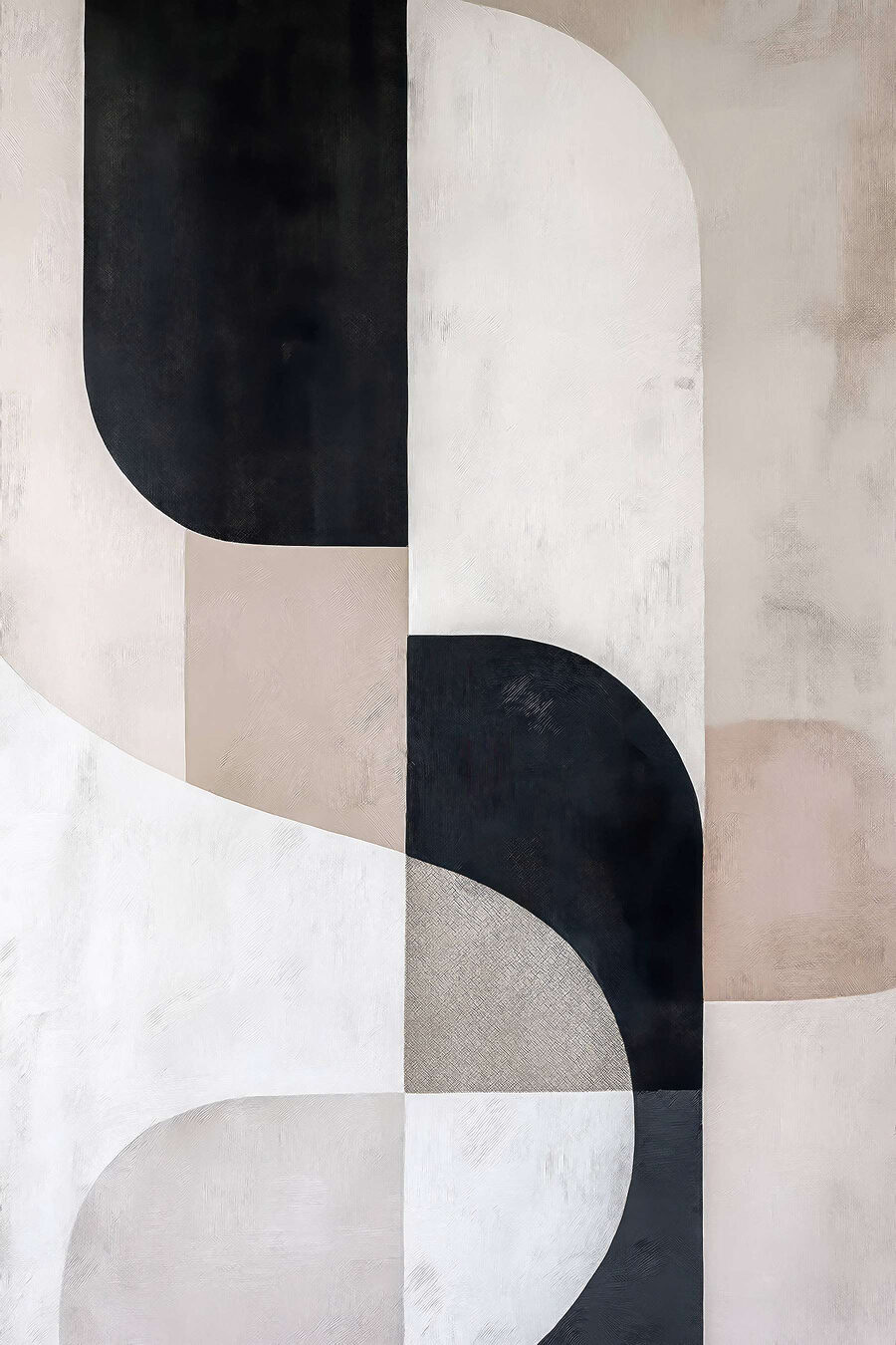 Arcos pretos sobre areia — design completo
